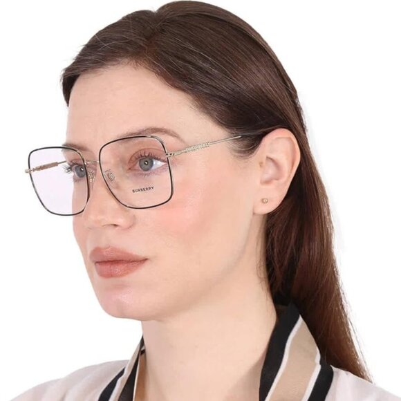 NEW BURBERRY EYEGLASSES BLACK GOLD WOMEN EYEWEAR BURBERRY - Picture 3 of 4